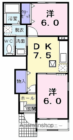 サニーレジデンス・ナナA(2DK/1階)の間取り写真