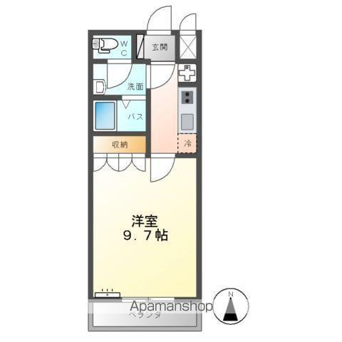 WINGKASHIMA(1K/1階)の間取り写真