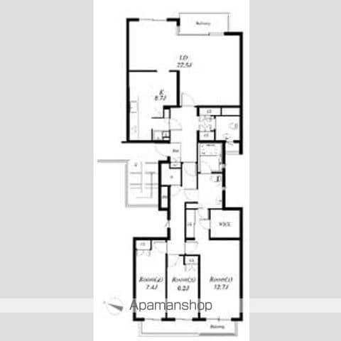世田谷野毛レジデンス(3SLDK/2階)の間取り写真