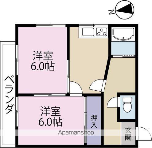 マンション飛騨(2DK/2階)の間取り写真