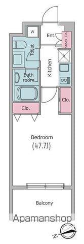 レジディア祐天寺(1K/4階)の間取り写真
