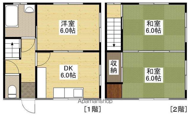 広島電鉄宮島線 修大協創中高前駅 徒歩13分 2階建 築49年(3DK)の間取り写真