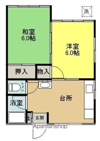 メゾン高橋(2K/1階)の間取り写真