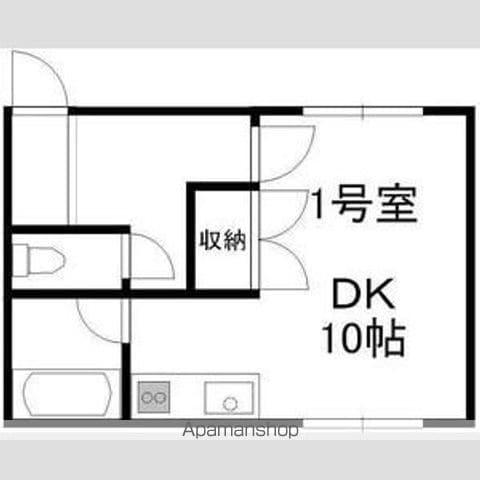 ハニサクル麻生(1K/4階)の間取り写真