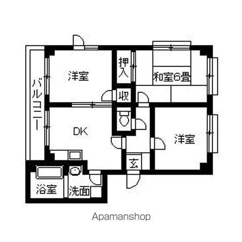 ハイツ愛花夢(3DK/1階)の間取り写真