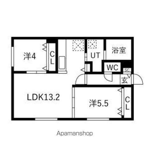 MODA N13(2LDK/4階)の間取り写真