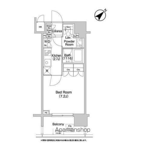 コンフォリア神楽坂DEUX(1K/2階)の間取り写真