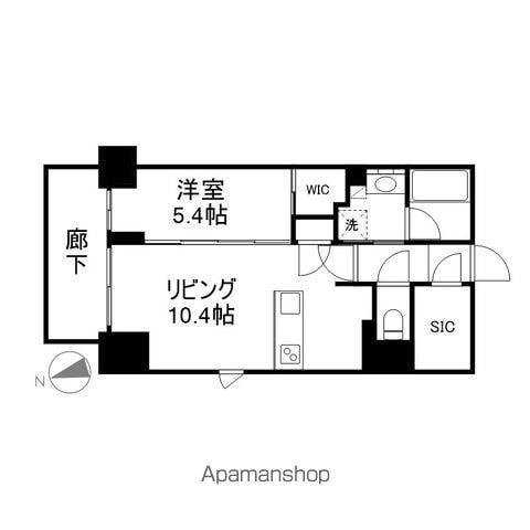 TENAS池下(1LDK/5階)の間取り写真