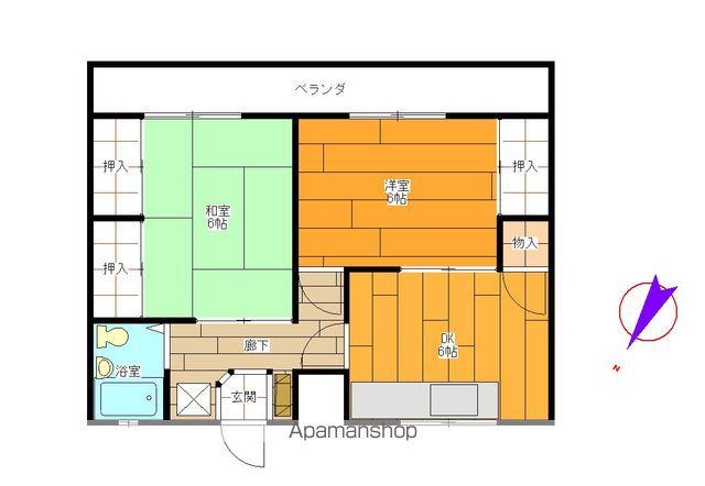 藤レジデンス(2DK/1階)の間取り写真