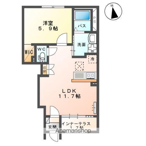 クレストハイム(1LDK/1階)の間取り写真
