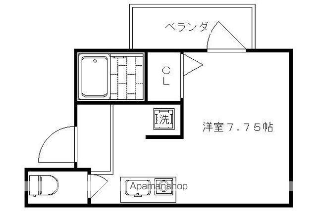 REGIA壬生下溝(ワンルーム/1階)の間取り写真