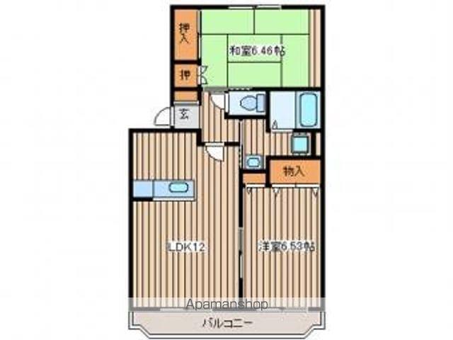 レジュウィールF棟(2LDK/2階)の間取り写真