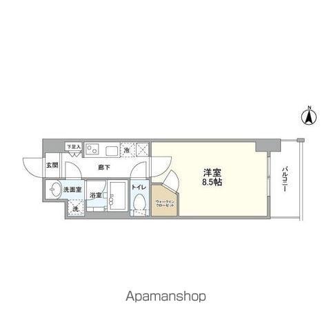 ゼスタレジデンス桜山(1K/10階)の間取り写真