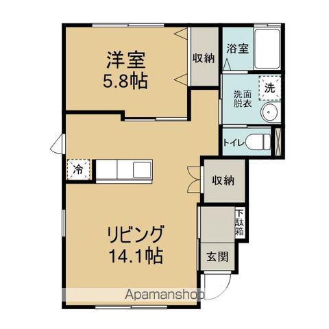 コーポオーロラ(1LDK/1階)の間取り写真