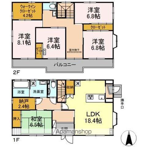 長野電鉄長野線 本郷駅(長野) 徒歩5分 2階建 築21年(5LDK)の間取り写真