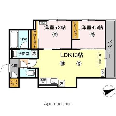 D-ROOM伊賀駅東(2LDK/2階)の間取り写真