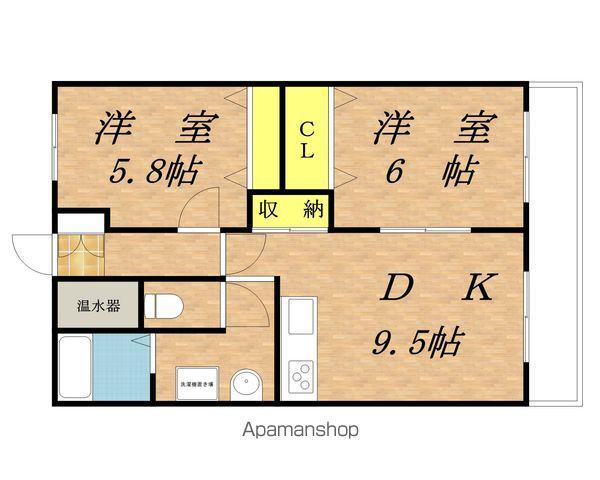 ノーブルハイツ(2DK/1階)の間取り写真