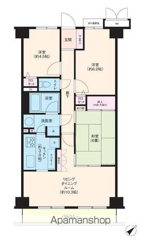 モアステージ新浦安(3LDK/1階)の間取り写真