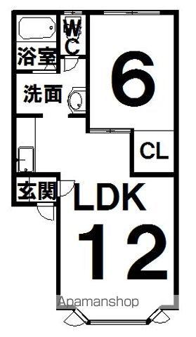 ヴィラやまなみ(1LDK/2階)の間取り写真