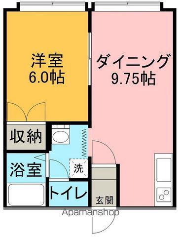 グローイングハイムA(1DK/2階)の間取り写真