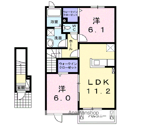 アイフィールドⅡ番館(2LDK/2階)の間取り写真