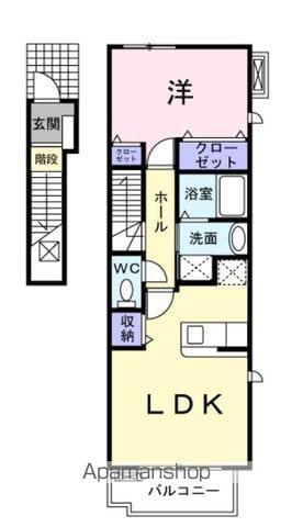 ヴェルドゥーラⅡ(1LDK/2階)の間取り写真