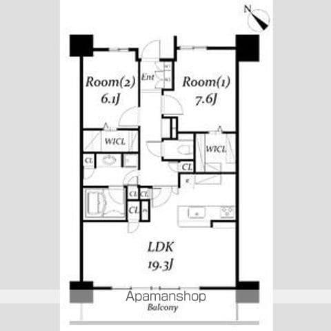 ロイヤルパークス千種(2LDK/6階)の間取り写真