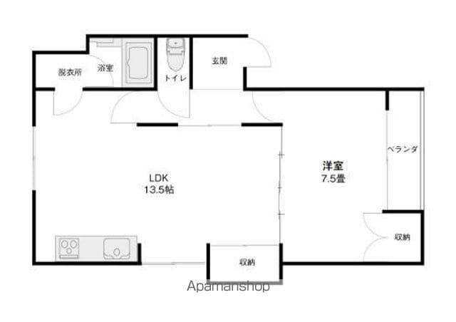 ドルフ・301(1LDK/1階)の間取り写真
