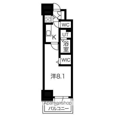 エスリード今池ルミナス(1K/5階)の間取り写真