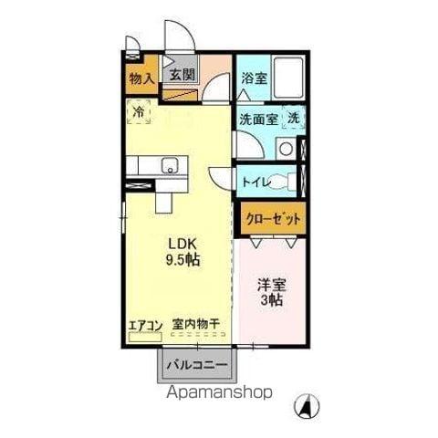 メゾンエスポワール C・D棟(1LDK/2階)の間取り写真