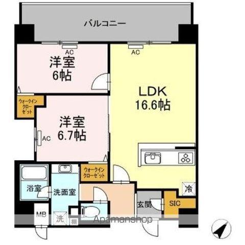 ALOFTⅡ(2LDK/7階)の間取り写真