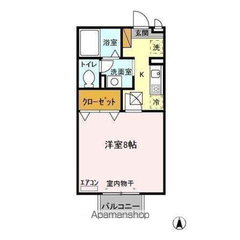 エスポワール(1K/1階)の間取り写真