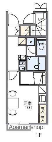 レオパレスP F Ⅱ(1K/1階)の間取り写真