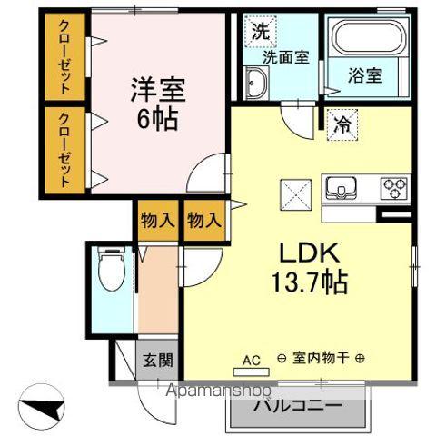 エル・サーティー(1LDK/1階)の間取り写真