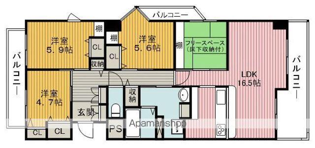 フォルム緑丘(3SLDK/6階)の間取り写真