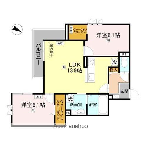 LUCE(2LDK/3階)の間取り写真