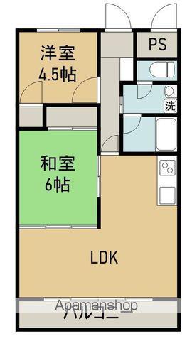 オリーブハイツ(2LDK/2階)の間取り写真