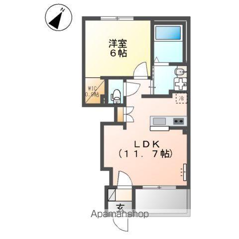 内牧アパートA棟 工事(1LDK/1階)の間取り写真