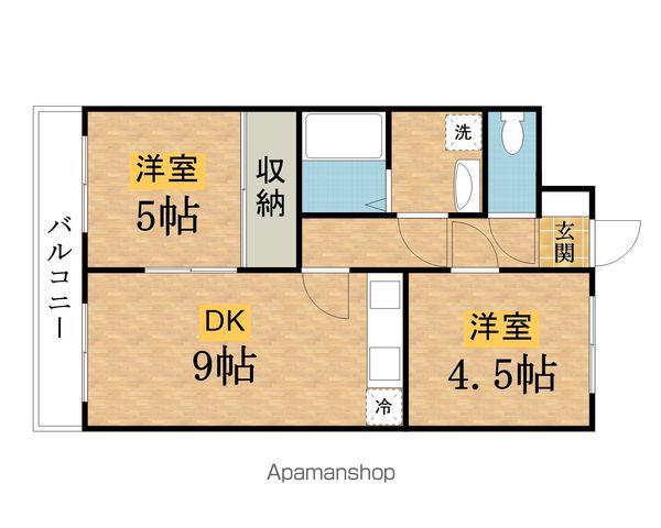 クロノス高尾サウス(2DK/1階)の間取り写真