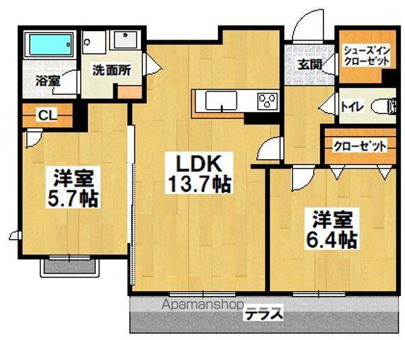 シャーメゾンサカイパークスⅡ(2LDK/1階)の間取り写真