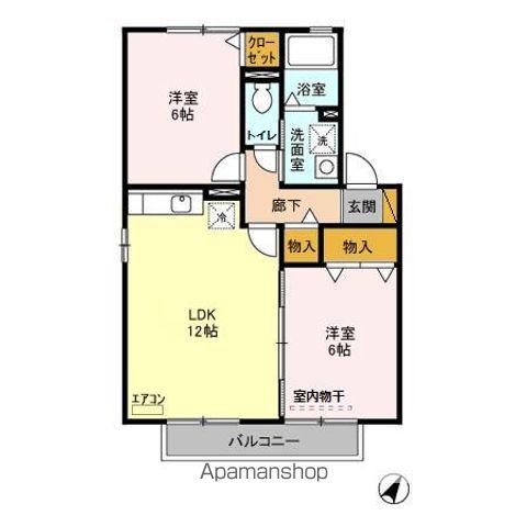 セピアコートIII(2LDK/2階)の間取り写真