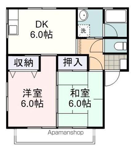 光ハイツ(2DK/2階)の間取り写真