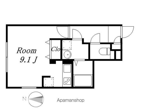 LUORE浄心(ワンルーム/4階)の間取り写真