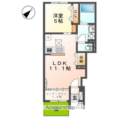 ノイアー・ルウムⅠ(1LDK/1階)の間取り写真