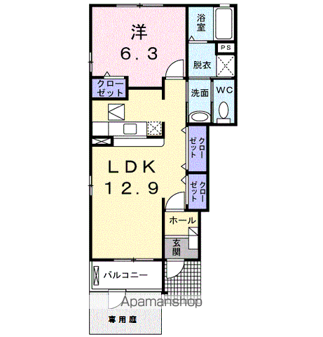 ライフステージ ウエスト(1LDK/1階)の間取り写真