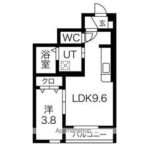 クリスタル(1LDK/1階)の間取り写真