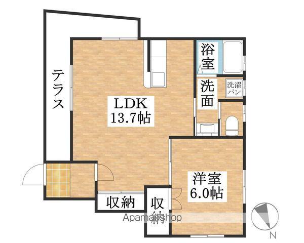 ローズコートⅡ(1LDK/1階)の間取り写真