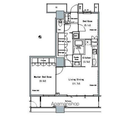 THE TOKYO TOWERS MIDTOWER(2LDK/28階)の間取り写真