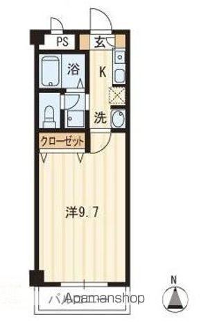 アペレス木太(1K/2階)の間取り写真