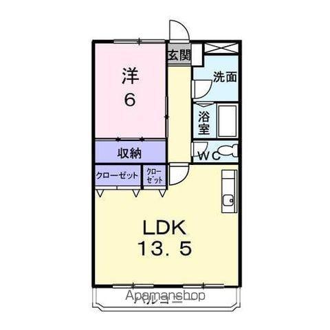 ニューマリッチミマヤ(1LDK/2階)の間取り写真